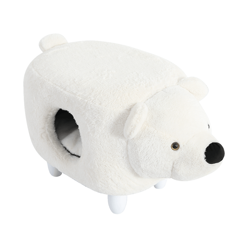 White Bear Shape Footstool and Pet Den