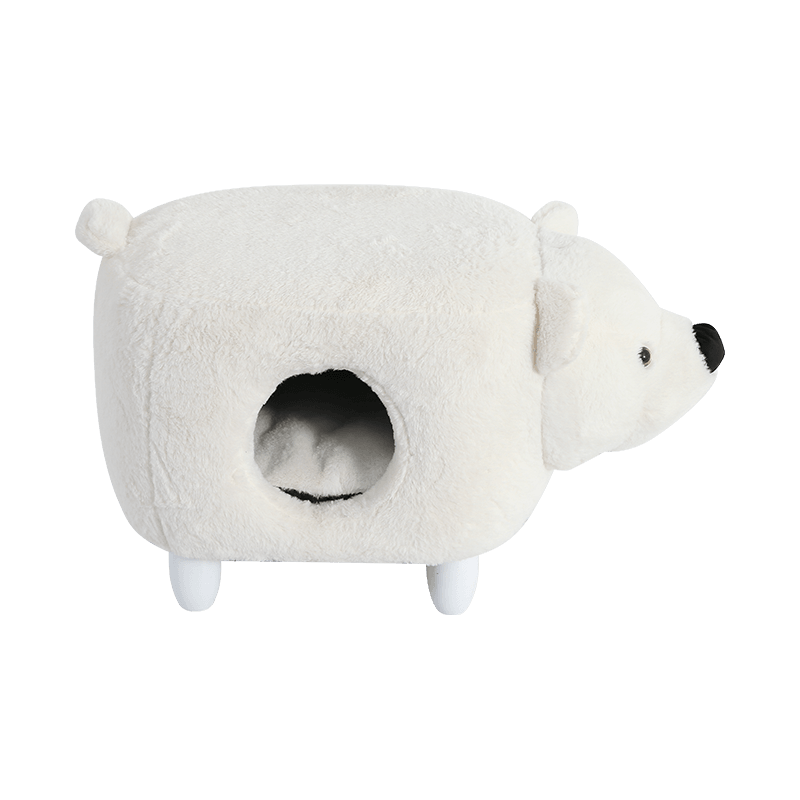 White Bear Shape Footstool and Pet Den